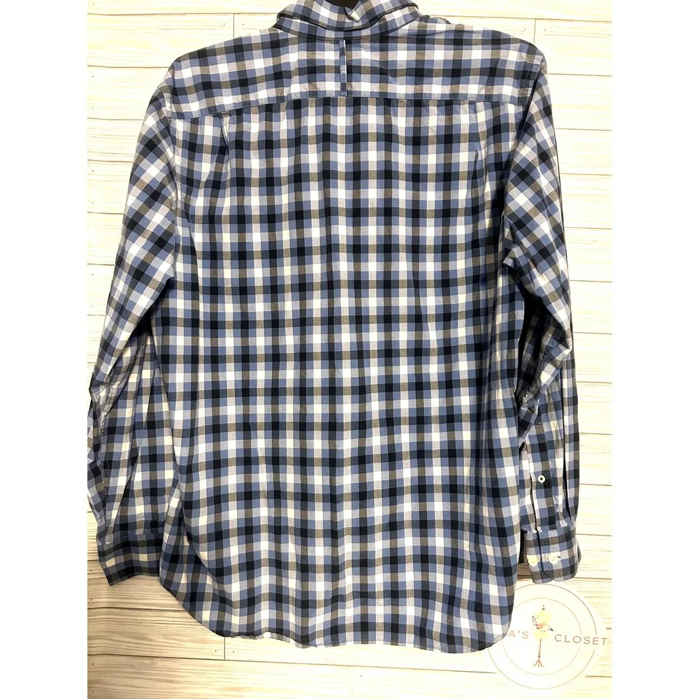 Men's‎ Banana Republic Long Sleeve Blue Checkered Shirt Size XL
